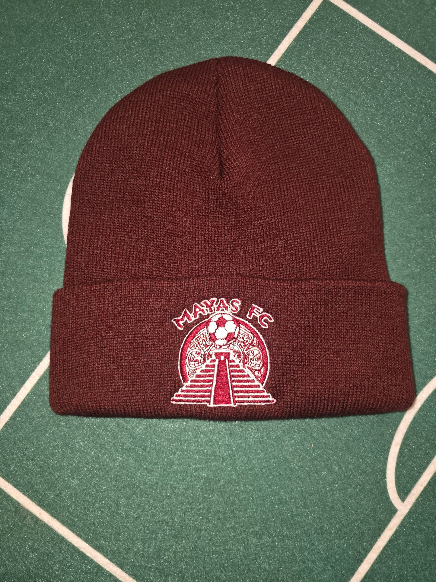 Mayas Maroon Cuffed Beanie