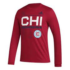 MEN CHICAGO FIRE PREGAME RED LS T SHIRT