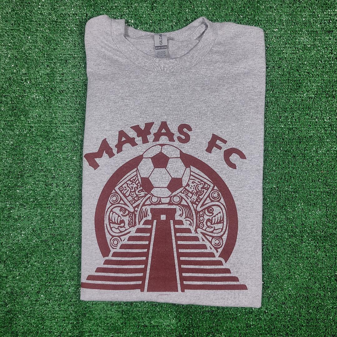 Mayas Big Logo Gildan Gray Tee