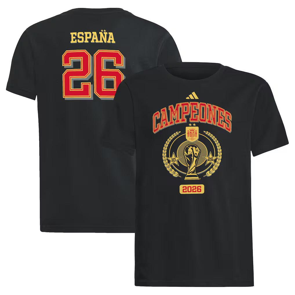 adidas Mens Spain Campeones Black T Shirt