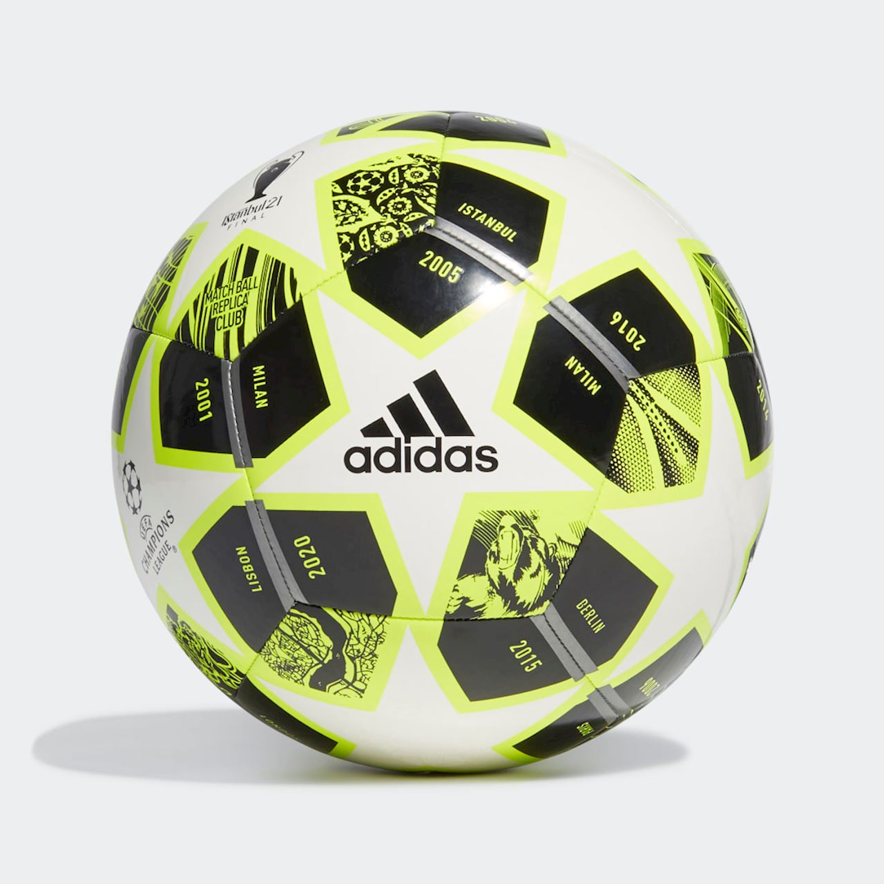 adidas Finale 21 20th Anniversary UCL Club Soccer Ball Neon Yellow
