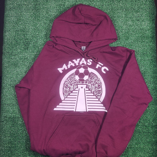 Mayas Logo Maroon Hoodie