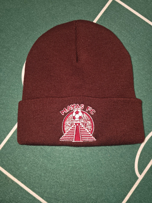 Mayas Maroon Cuffed Beanie