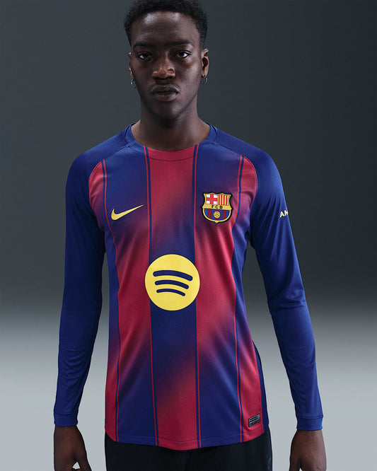 Nike Mens FC Barcelona Home Long Sleeve Jersey 25/26