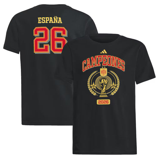 adidas Mens Spain Campeones Black T Shirt
